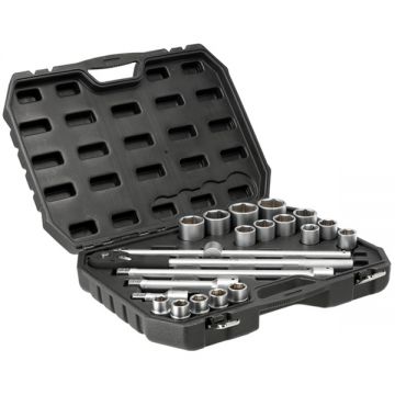 Yato  YT-13351 - Set capete chei tubulare 19-50  mm patrat 3/4 inch 21 bucati