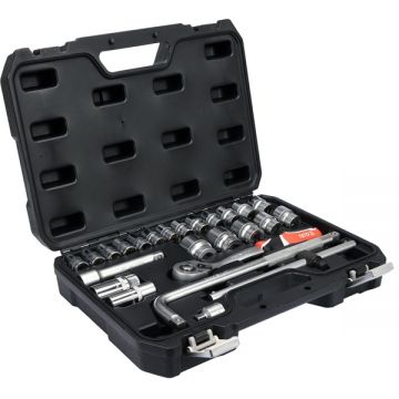 Yato  YT-38741 - Set capete chei tubulare 10-32  mm patrat 1/2 inch 25 bucati