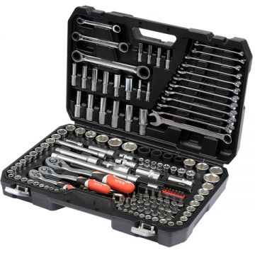 Yato  YT-38811 - Set capete chei tubulare 4-32  mm patrat 1/2 inch 3/8 inch si 1/4 inch 150 bucati