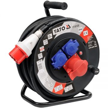 Yato  YT-8120 - Derulator cablu electric 25 m 3 prize cu maner