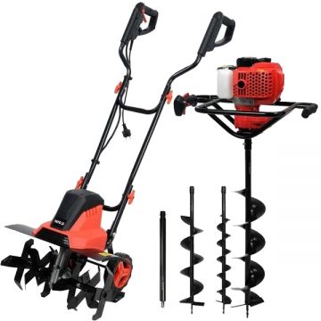 Yato  YT-84850 + YT-84660 - Sapatoare electrica 1500 W 450 mm + Foreza de pamant cu motor pe benzina 1.8 CP 51.2 cm3 0.85 l