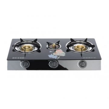 Aragaz Plita pe Gaz cu 3 Ochi, Sticla Termorezistenta, Design Profesional, Campion CMP1655 - CMP1655