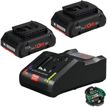 Bosch  2 x ProCORE + GAL 18V-160 C + GCY 42 - Set 2 acumulatori si incarcator Li-Ion 18 V 4 Ah