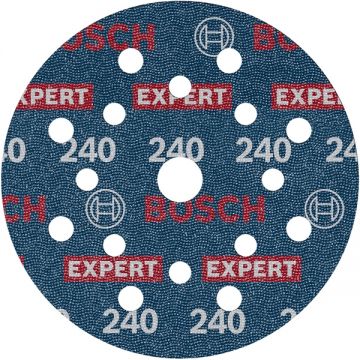 Bosch  EXPERT O780 - Set foi abrazive rotunde 125 mm granulatie 240 17 gauri 50 bucati