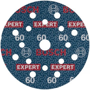 Bosch  EXPERT O780 - Set foi abrazive rotunde 125 mm granulatie 60 17 gauri 50 bucati