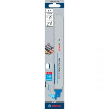 Bosch  PRO Thick Metal precise S 1137 HBF - Set panze fierastrau sabie bimetal 225 mm 10+12+14 dinti/inch dantura 3x3 Tooth Geometry Micro Edge 5 bucati