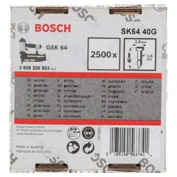 Bosch  SK64 40G - Set cuie cap inecat - grade 40 mm GSK 64 2500 bucati