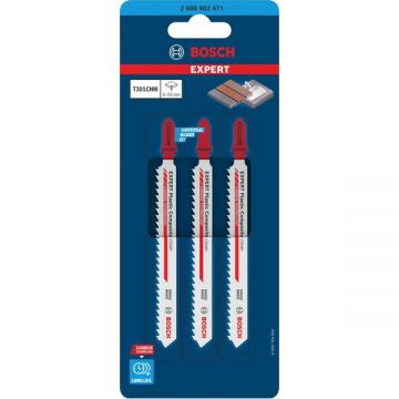 Bosch  T 301 CHM EXPERT - Set panze fierastrau pendular tija cu un prag de prindere (T) 116.5 mm panou laminat taiere dreapta fina 3 bucati