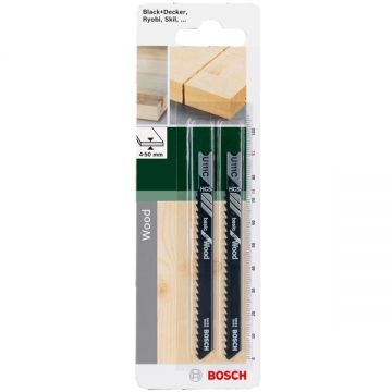 Bosch  U 111 C - Set panze fierastrau pendular tija universala (U) 91 mm lemn taiere dreapta grosiera 2 bucati