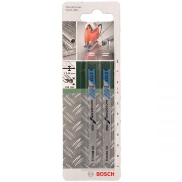 Bosch  U 123 XF - Set panze fierastrau pendular tija universala (U) 91 mm metal taiere dreapta fina 2 bucati