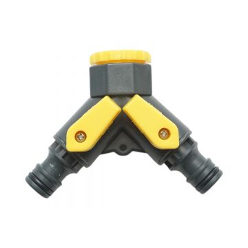 Conector rapid 2 cai furtun gradina 1/2-3/4 , Cod: DISUF77, Crownman