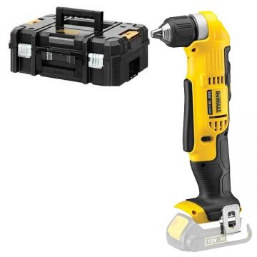 DeWalt  DCD740NT - Masina de gaurit unghiulara fara acumulatori si incarcator Li-Ion 18 V - Ah led iluminare turatie reglabila valiza plastic