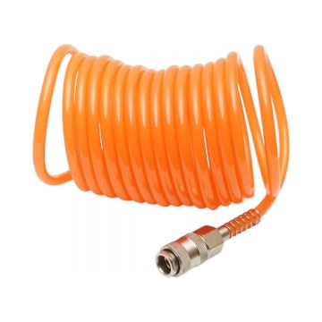 Furtun aer comprimat spiralat 5m, Ø 5mm, cupla rapida 1/4 , Cod: BK76308