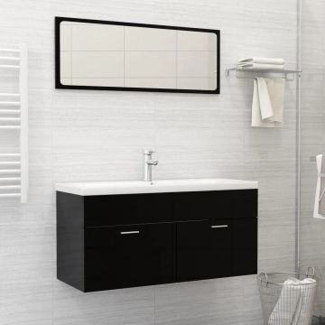 Gossi chiuveta incorporata cu robinet, alb, 101x39x18 cm, ceramica