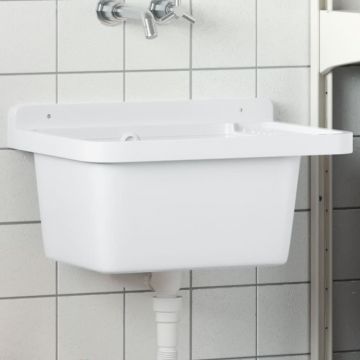 Gossi chiuveta lavoar pentru montare pe perete alb 50x35x24 cm rasina