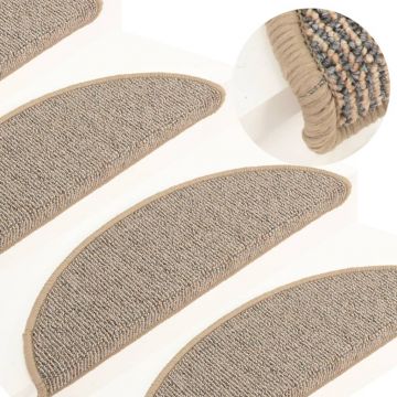 Gossi covorase pentru trepte scara, 15 buc., maro, 56x17x3 cm