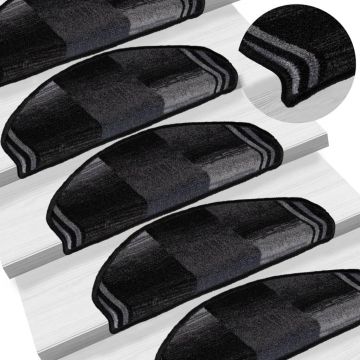 Gossi covorase scari, 5 buc., negru si gri, 65x21x4 cm, autoadeziv