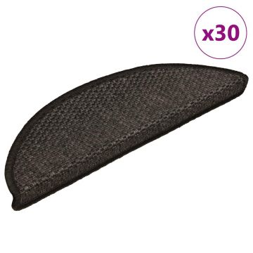 Gossi covorase scari autoadezive 30 buc antracit 56x17x3 aspect sisal