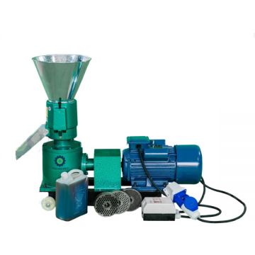 Granulator furaje KL-120, 100 Kg/h, motor inclus 3 Kw, 3 matrite inculuse, transmisie reductor, trifazat 380V