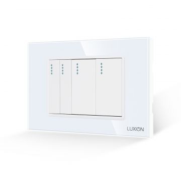 Intrerupator Mecanic 4 Posturi LUXION cu Rama din Sticla, Standard Italian, 3M