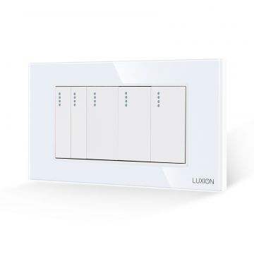Intrerupator Mecanic 5 Posturi LUXION cu Rama din Sticla, Standard Italian, 4M