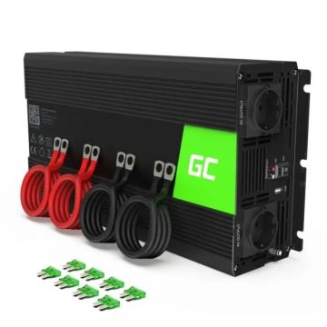 Invertor de tensiune 12V -> 230V, 2000W, INV10, Greencell