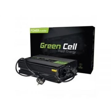 Invertor de tensiune 12V -> 230V, 300W, INV07, sinus pur, centrale termice, Greencell