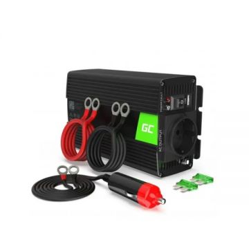 Invertor de tensiune 12V -> 230V, 500W, sinus pur, INV16, Greencell