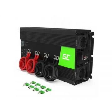 Invertor de tensiune 24V -> 230V, 3000W, sinur pur, INV21, Greencell