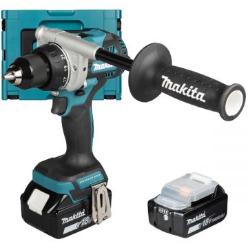 Makita  DDF492RTJ - Masina de gaurit si insurubat cu 2 acumulatori Li-Ion 18 V 5 Ah 130 Nm valiza speciala