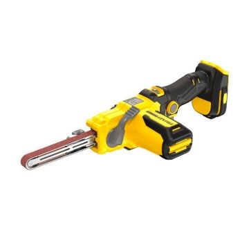 Masina de slefuit cu banda Stanley SFMCE210D2K, cu 2 acumulatori Li-Ion 18 V/2.0 Ah, 13x457 mm