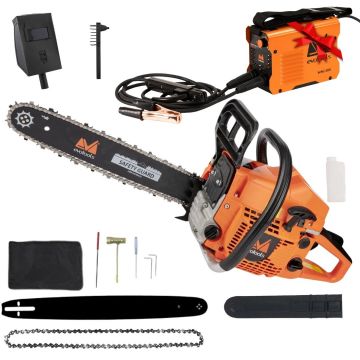 *PACHET* Drujba Benzina 54.5cc 10.500 rpm, + CADOU Invertor de sudura WMI 200, anti-stick, 2.8kg, 2.5-3.2mm, Evotools