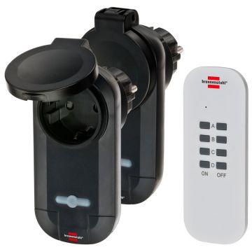Set 2 prize cu telecomanda Comfort-Line Brennenstuhl 1507030, IP44, 433.92 MHz