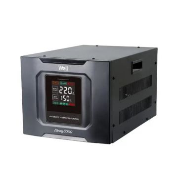 Stabilizator automat de tensiune cu servo motor 5000VA/3000W Well Strong, negru