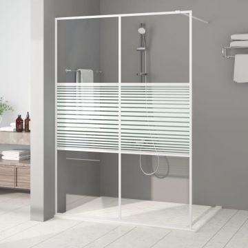 Gossi perete de dus walk-in, alb, 140x195 cm, sticla esg transparenta