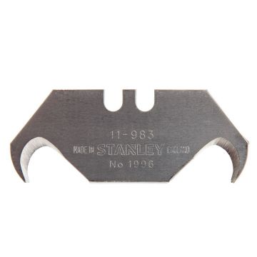 Lama trapez pentru cutter Stanley 1-11-983, 62 x 19 mm, varf tip carlig, set de 100 bucati