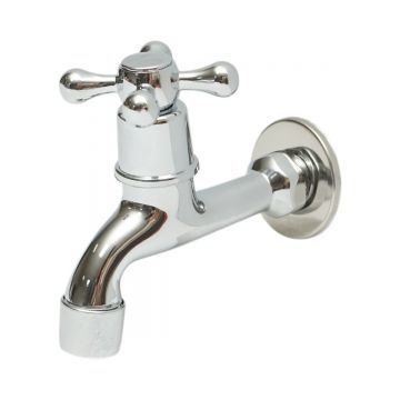 Robinet apa de serviciu, montaj perete, otel inoxidabil, crom lucios, Cod: DISSY45