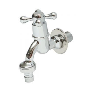 Robinet apa de serviciu, montaj perete, otel inoxidabil, crom lucios , Cod: DISSY47