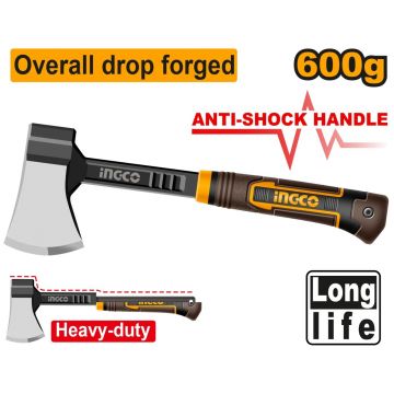 Secure profesionala cu maner antisoc 600g, cap forjat, INGCO HAX081600L