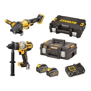 Set 2 masini DeWalt DCK2016T2T, cu 2 acumulatori XR Flexvolt de 6.0Ah si incarcator in cutie TSTAK VI