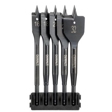 Set 5 burghie plate pentru lemn DeWALT DT70834, 1/4
