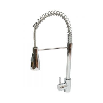 Baterie chiuveta bucatarie cu dus extractibil, pipa flexibila 2 functii, crom lucios, Cod: DISSY43