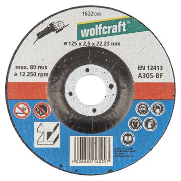 Disc de taiere abraziv Wolfcraft 1622099 pentru metale, D 125x22.2x2.5 mm