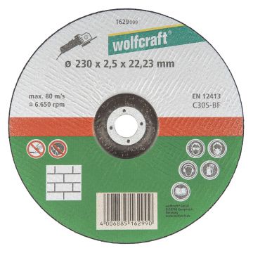 Disc de taiere abraziv Wolfcraft 1629099 pentru piatra, D 230x22.2x2.5 mm