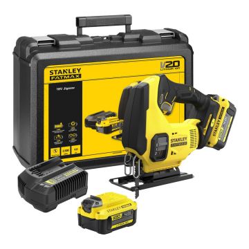 Fierastrau pendular Stanley Fatmax V20 SFMCS600M2K, taiere lemn 55 mm, cu 2 acumulatori 18V / 4.0 Ah, incarcator, valiza transport