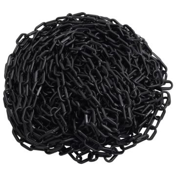 Gossi lant de avertizare, negru, 30 m, Ø6 mm, plastic