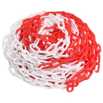 Gossi lant de avertizare, rosu si alb, 30 m, Ø8 mm, plastic