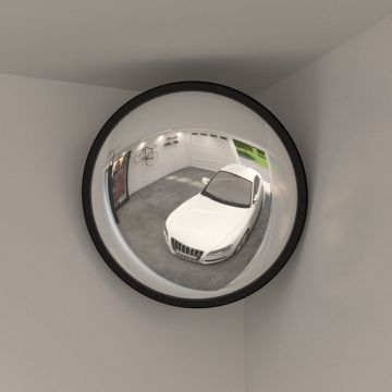 Gossi oglinda de trafic convexa de interior, negru, Ø40 cm, acril