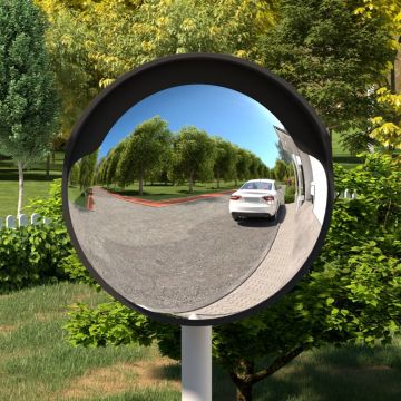Gossi oglinda de trafic convexa exterior, negru, Ø45 cm, policarbonat