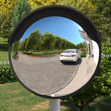 Gossi oglinda de trafic convexa exterior, negru, Ø60 cm, policarbonat